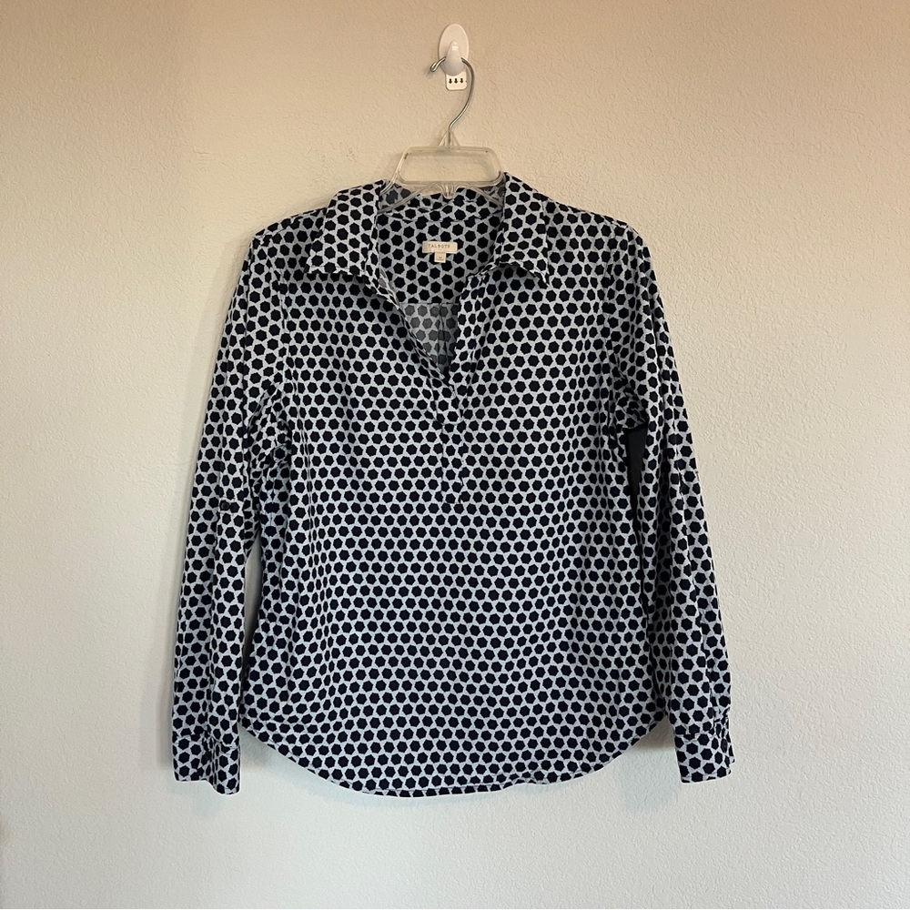Talbots Geometric Blouse Size Medium
